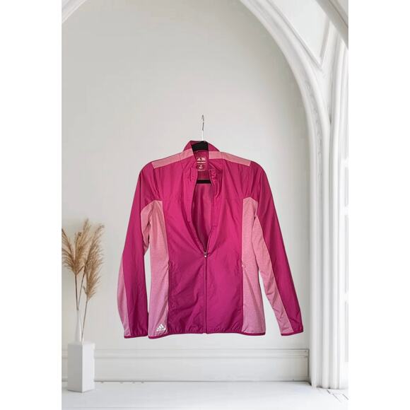 Adidas Climaproof Pink Zip Up Lightweigh Jacket Womens Size XS - Picture 1 of 9